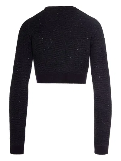Elisabetta Franchi Wool Crewneck Sweater In Black
