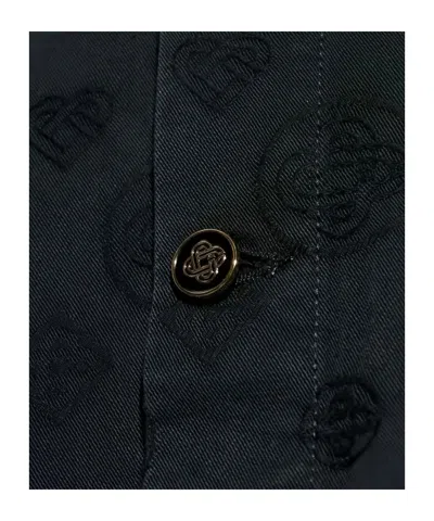 Casablanca Monogram-embossed Overshirt In Black