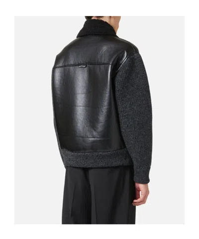 Iceberg Leather-like Zipper Casual Jacket In Black