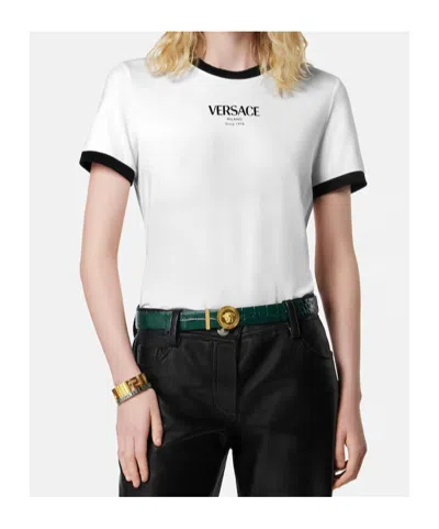 Versace Stretch Crewneck T-shirt In White