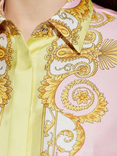 Versace Pattern-printed Long-sleeved Shirt In Pink