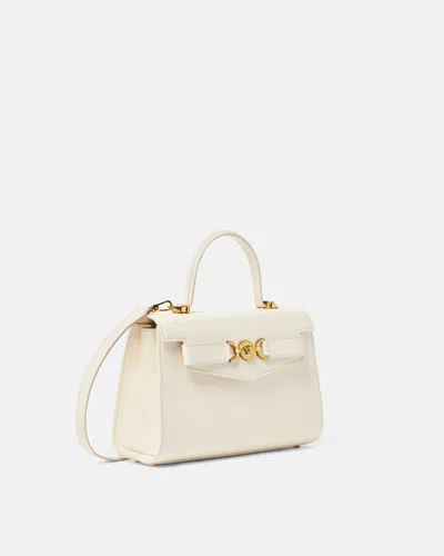 Versace Medusa '95 Embellished Leather Tote In White