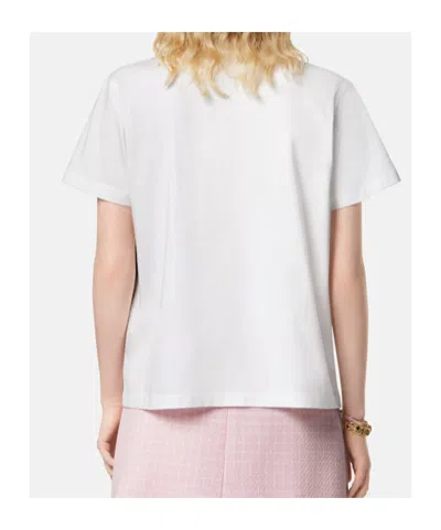 Versace Logo-embellished Crewneck T-shirt In White