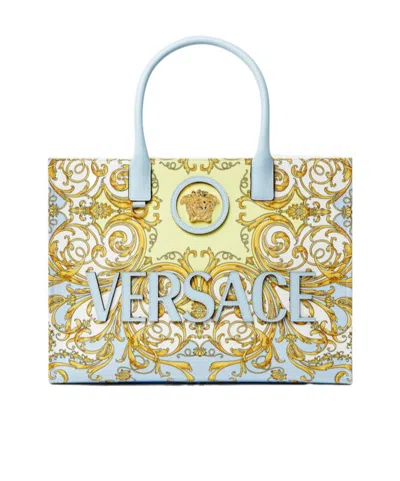 Versace La Medusa Printed Large Tote Bag In Multi