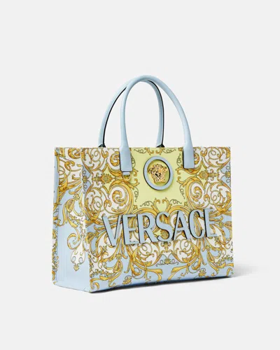 Versace La Medusa Printed Large Tote Bag In Multi