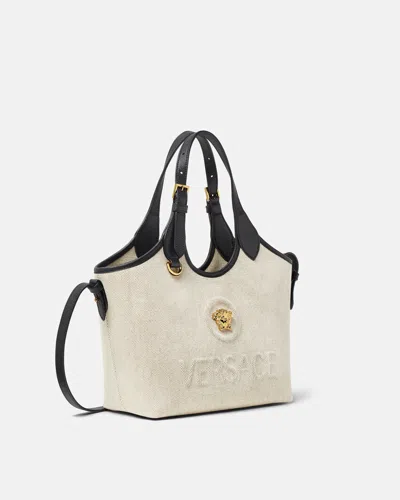 Versace La Medusa Mini Tote Bag In Brown