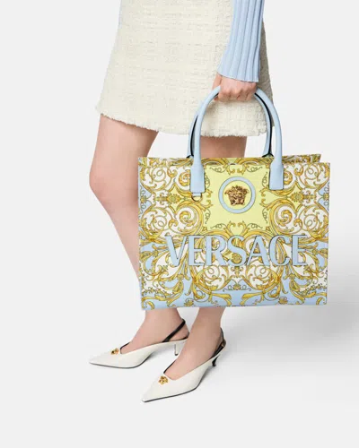 Versace La Medusa Printed Large Tote Bag In Multi