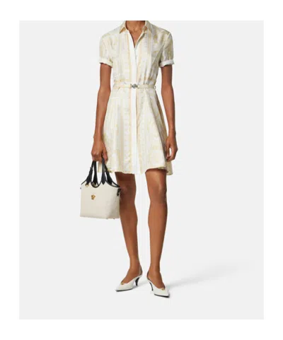 Versace La Medusa Mini Tote Bag In Brown