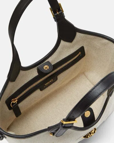 Versace La Medusa Mini Tote Bag In Brown