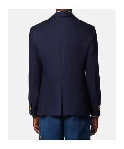 Versace Single-breasted Tailored Blazer In Blue