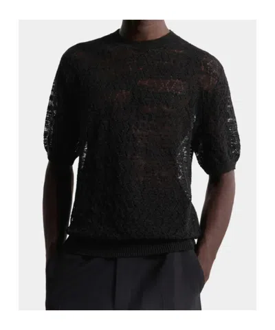 Dsquared2 Open Work Knitted T-shirt In Black