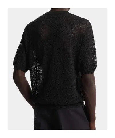 Dsquared2 Open Work Knitted T-shirt In Black