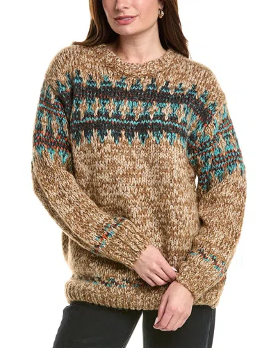 Color Block Pullover In Brown