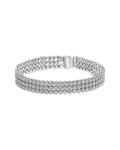 Haus Of Brilliance 18k 5.00 Ct. Tw. Diamond Link Bracelet In Silver