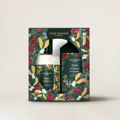 Yves Rocher Winter Berries Eau De Toilette & Bath & Shower Gel Kit In Green