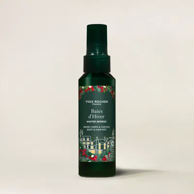 Yves Rocher Body & Hair Mist Winter Berries Spray Bottle In Black