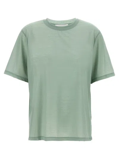 Victoria Beckham Embroidered Logo Crew Neck T-shirt In Green