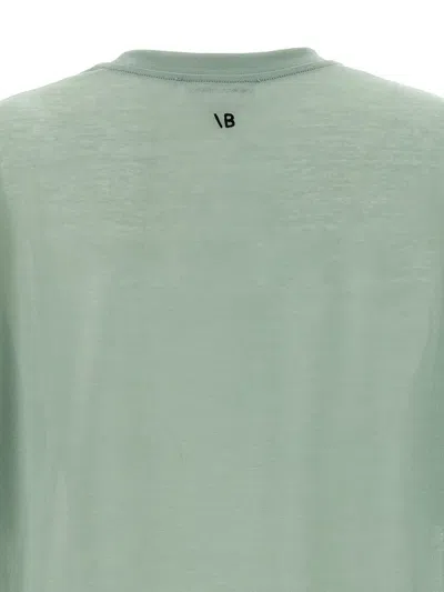 Victoria Beckham Embroidered Logo Crew Neck T-shirt In Green