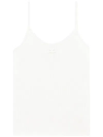 Courrèges Reedition Ribbed Knitted Tank Top Clothing In White