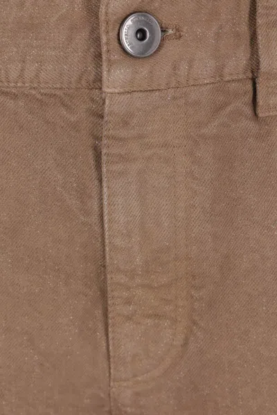 Brunello Cucinelli Logo-patch Jeans In Brown