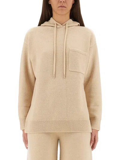Max Mara Liana Hooded Sweater In White
