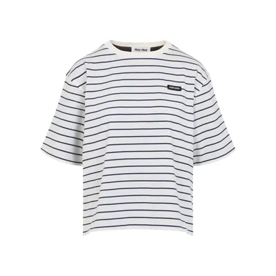 Miu Miu Cotton T-shirt In White