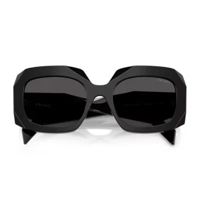 Prada Pr B23sf Acetate Square Sunglasses In Black