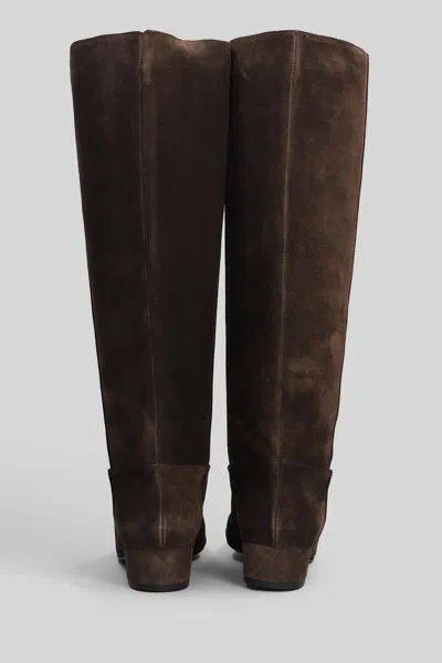 Fabio Rusconi Low Heels Boots In Taupe Suede In Brown