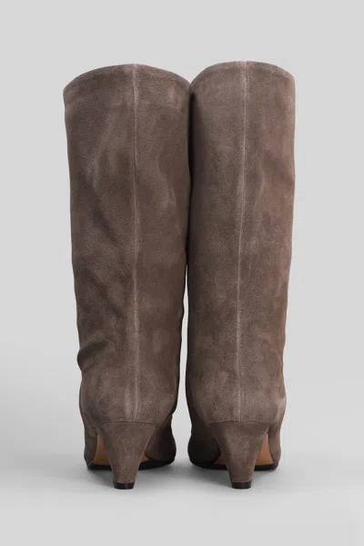 Fabio Rusconi High Heels Ankle Boots In Taupe Suede In Brown