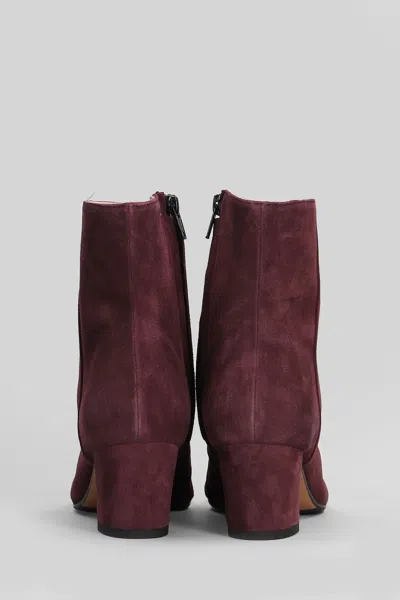 Fabio Rusconi High Heels Ankle Boots In Bordeaux Suede In Burgundy