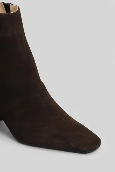 Fabio Rusconi High Heels Ankle Boots In Brown Suede In Brown