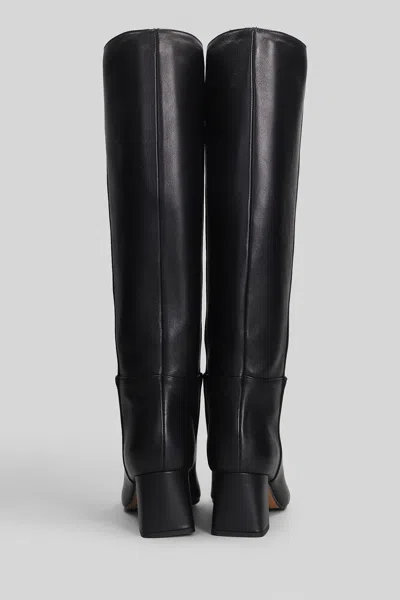 Fabio Rusconi High Heels Boots In Black Leather In Black