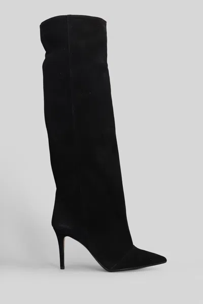 Fabio Rusconi High Heels Boots In Black Suede In Black