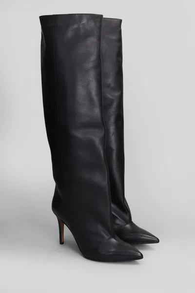 Fabio Rusconi High Heels Boots In Black Leather In Black