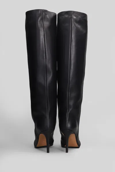 Fabio Rusconi High Heels Boots In Black Leather In Black