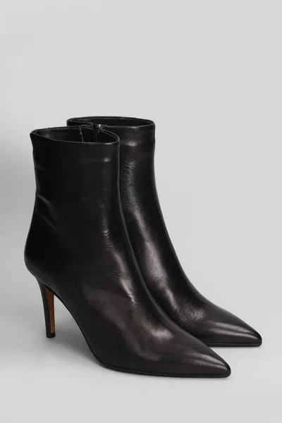 Fabio Rusconi High Heels Ankle Boots In Black Leather In Black