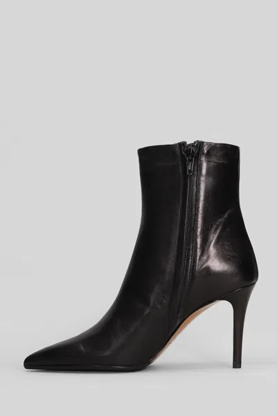 Fabio Rusconi High Heels Ankle Boots In Black Leather In Black