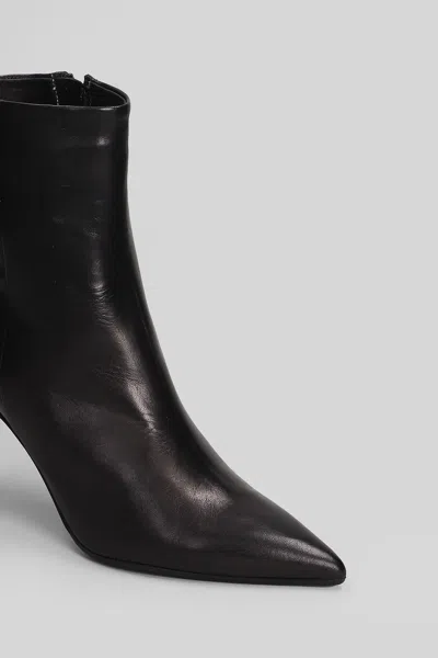 Fabio Rusconi High Heels Ankle Boots In Black Leather In Black