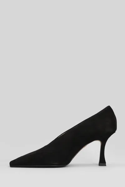 Fabio Rusconi Pumps In Black Suede In Black