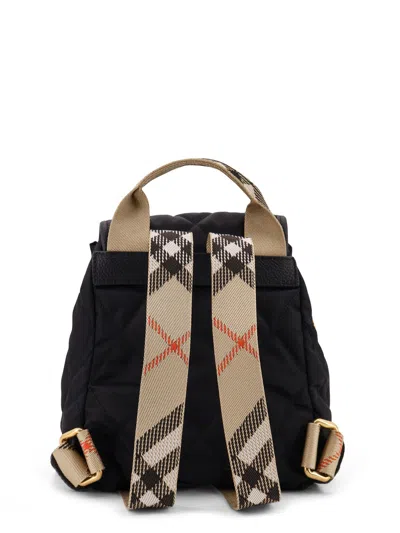 Burberry Nylon Backpack With Leather Logo Patch In Black