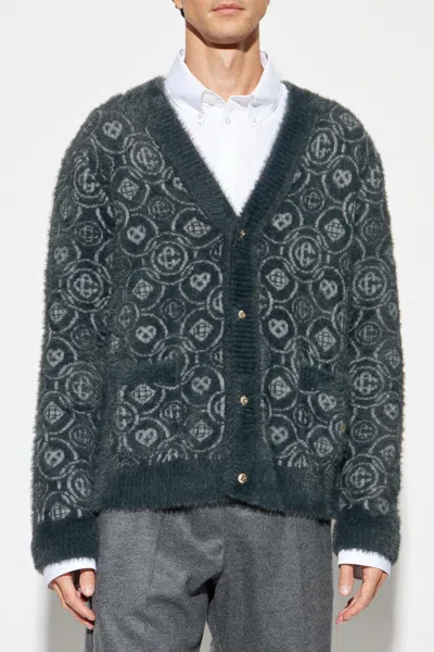 Casablanca Monogram Cardigan In Gray