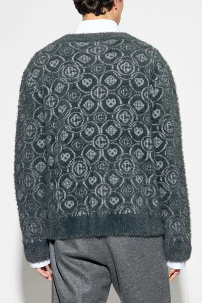 Casablanca Monogram Cardigan In Gray