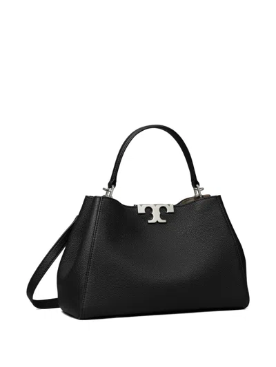 Tory Burch Eleanor Medium Leather Satchel Bag In Black