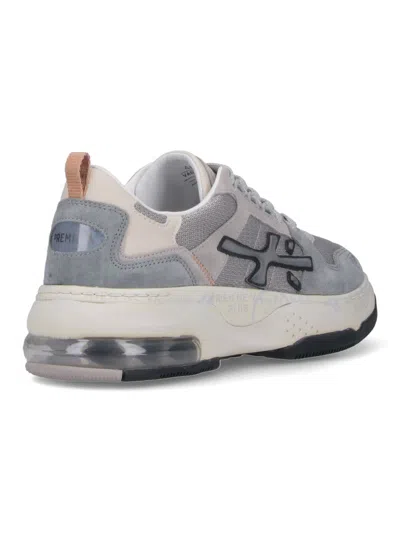 Premiata Low Top Sneakers Mesh Panels In Gray