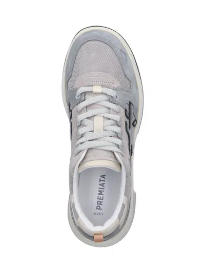 Premiata Low Top Sneakers Mesh Panels In Gray