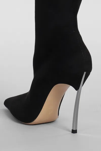 Casadei Blade High Heels Boots In Black Suede In Black