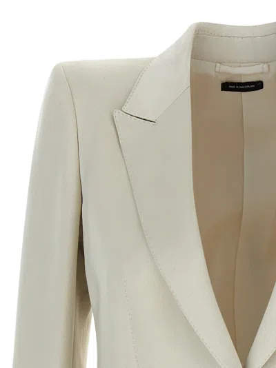 Tom Ford Duchesse Single-breasted Blazer In Neutral