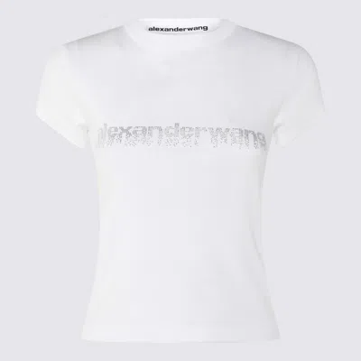 Alexander Wang Crystal Hotfix Logo Cotton Baby T-shirt Clothing In White