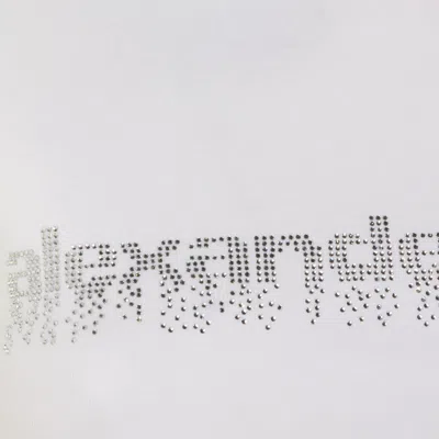 Alexander Wang Crystal Hotfix Logo Cotton Baby T-shirt Clothing In White