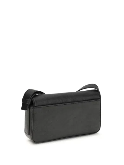 Alexander Wang Black Calf Leather Bos Taurus Shoulder Bag In Black